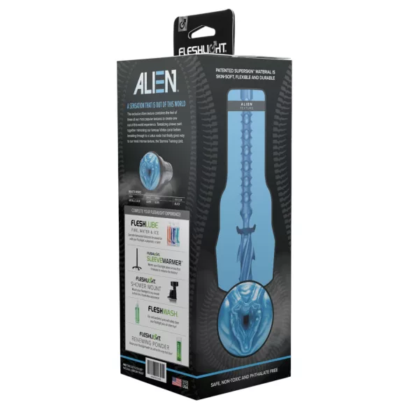 Fleshlight - masturbator - alien design - blå