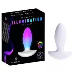 Paradise Illumination - lysende vibrerende anal plug (hvid)