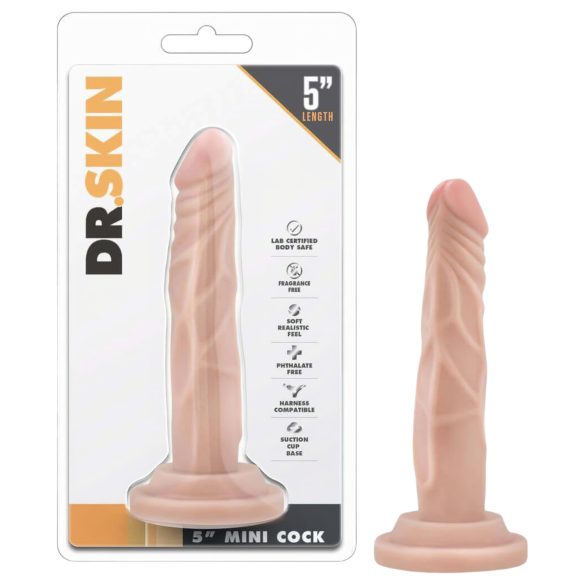 Dr. Skin 5 - realistisk sugekopsdildo - natur (14,5 cm)
