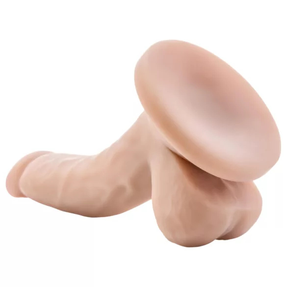Dr. Skin 4 - realistisk dildo med sugekop og testikler - hudfarvet 12cm