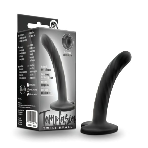 Temptasia Twist Lille - sugekop & twistet dildo (sort)