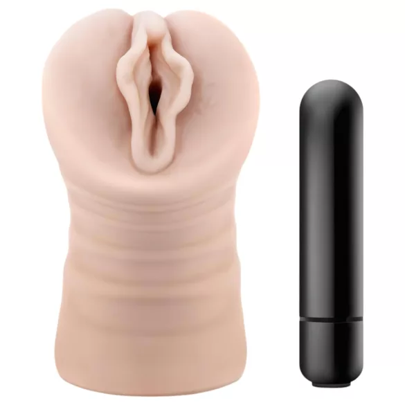 M for Men Ashley - vibrerende kunstig vagina - naturfarve