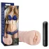 M for Men Ashley - vibrerende kunstig vagina - naturfarve