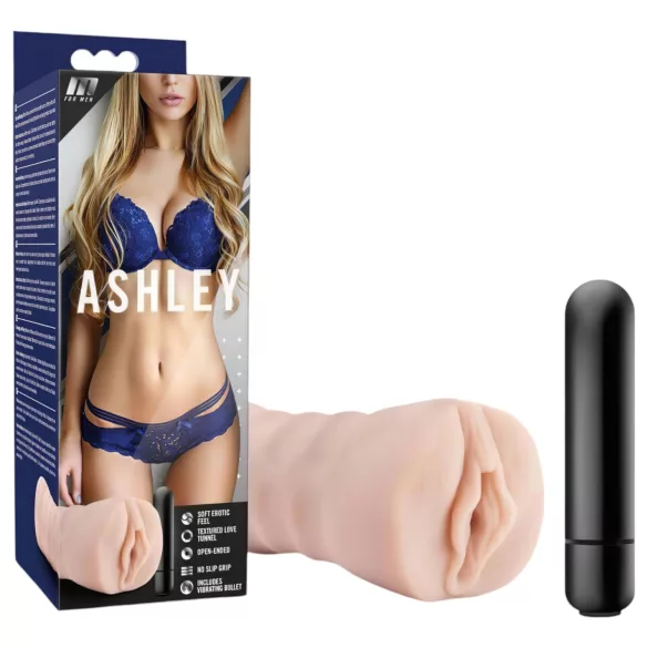 M for Men Ashley - vibrerende kunstig vagina - naturfarve