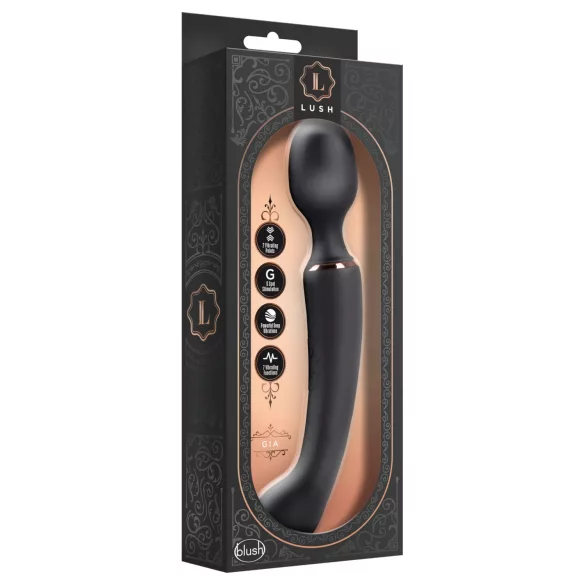 Blush Lush - 2-i-1 wand- og G-punktsvibrator (sort)