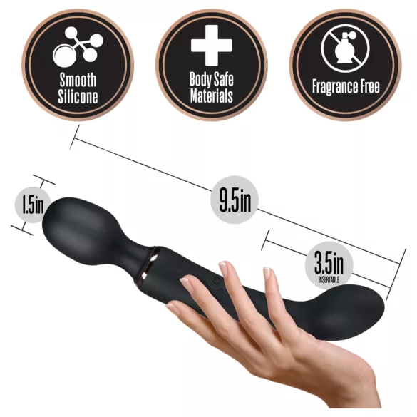 Blush Lush - 2-i-1 wand- og G-punktsvibrator (sort)