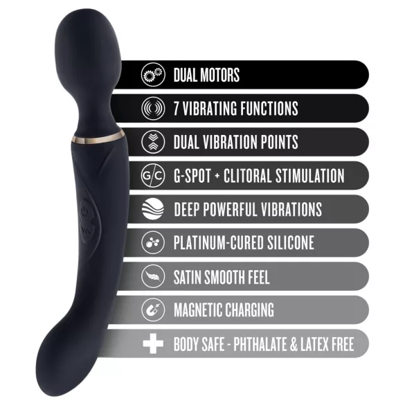Blush Lush - 2-i-1 wand- og G-punktsvibrator (sort)