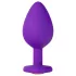 Temptasia M - analdildo med hjerte og guldfarvet sten - lilla - medium