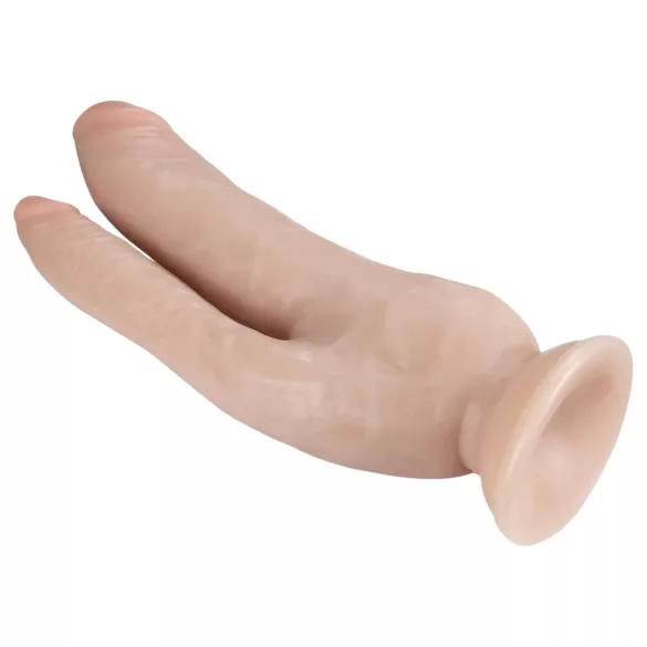 Dr. Skin - dobbelt dildo med sugekop - natur