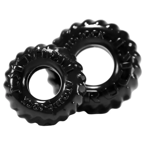 OXBALLS - penisringssæt - ribbet - sort