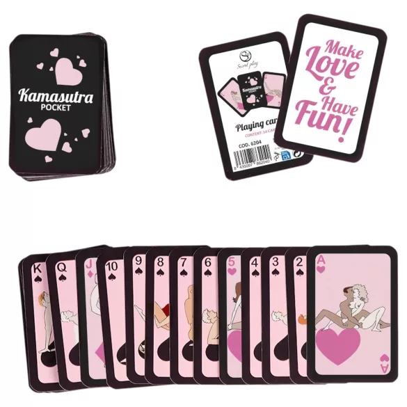 Secret Play Pocket Kamasutra - sexstilling-kortspil (54 kort)