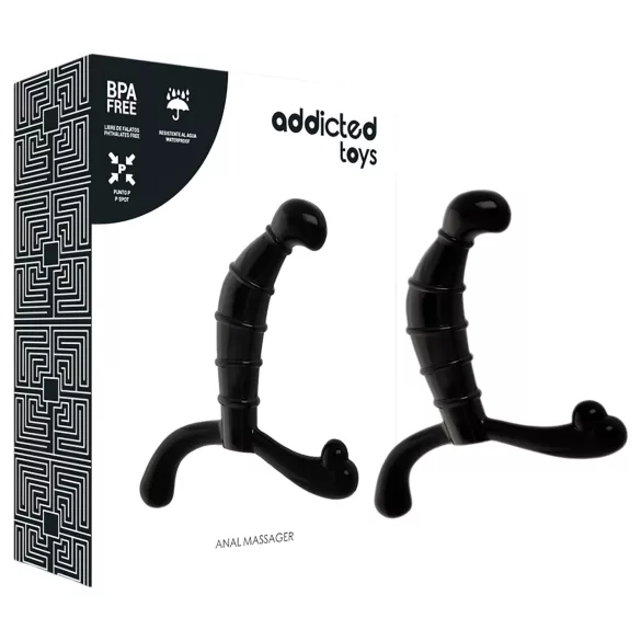 Addicted Toys - prostata- og mellemk-massager (sort) - 11,3 cm