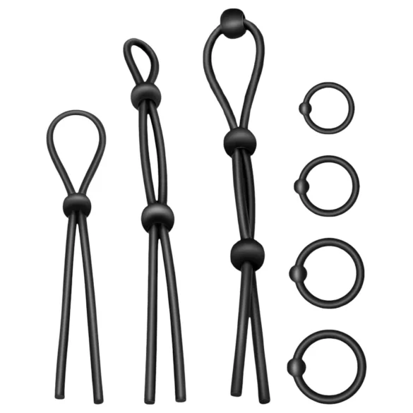 Addicted Toys - penisring sæt - 7 stk - silikone - sort