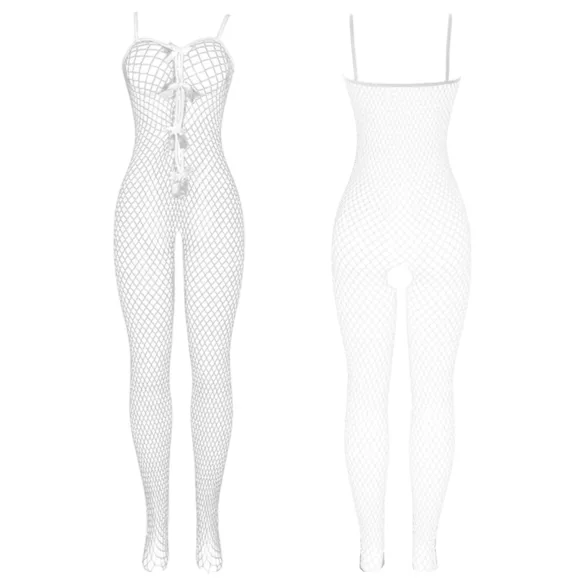 Subblime 951740 - frækt netcatsuit med sløjfe (hvid) - S-L