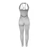 Subblime 951788 - dyb nedringet net catsuit (sort) - S-L