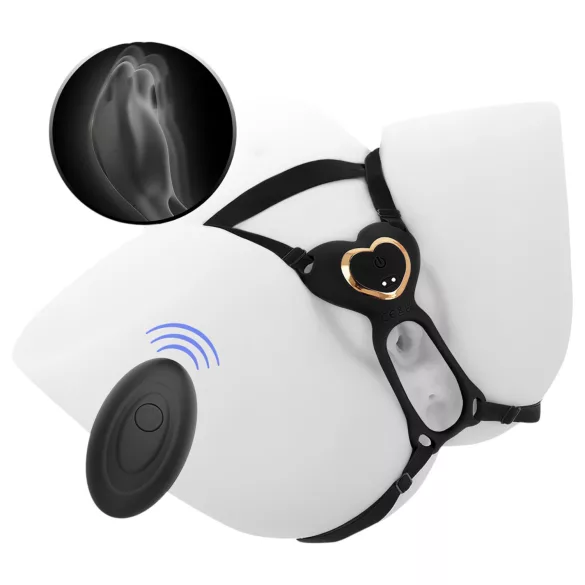 IBIZA - strap-on klitorisvibrator - sort