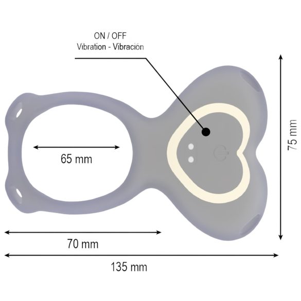 IBIZA - strap-on klitorisvibrator - sort