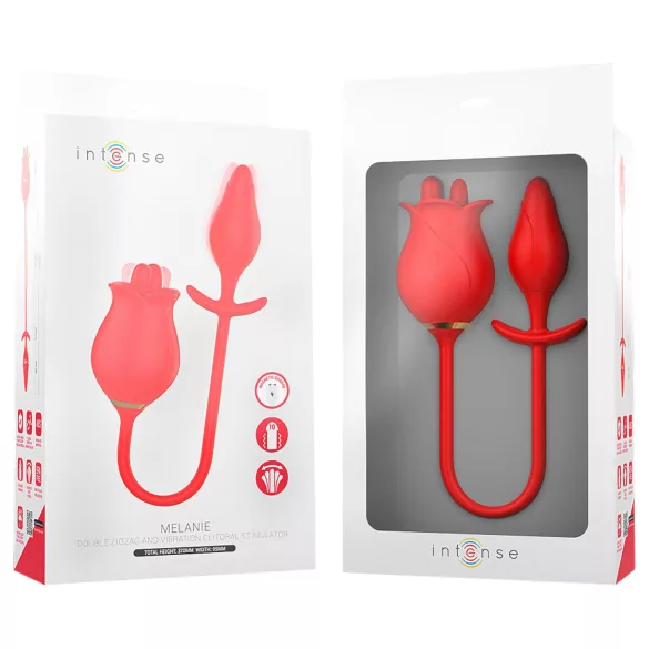 Intense Melanie - klitorisvibrator med bevægelig tunge - 2i1 - rød