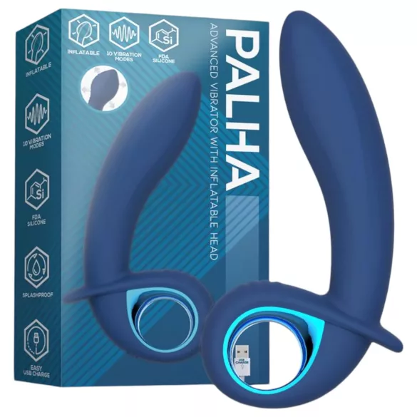 INTOYOU Palha - genopladelig, oppustelig vibrator (blå)