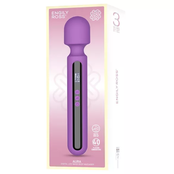 Engily Ross Aura - vibrator med massage - genopladelig digital - lilla
