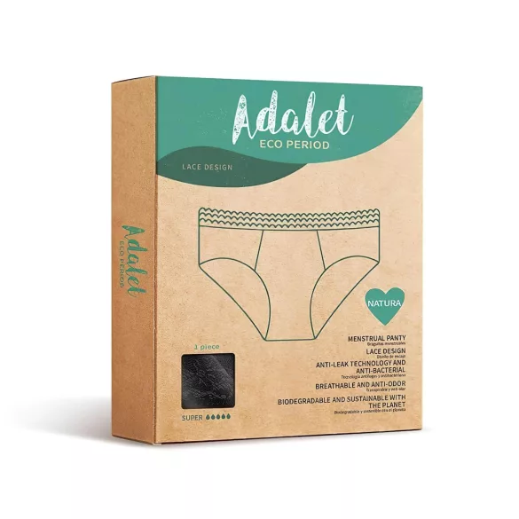 Adalet Natura Super - menstruationstrusse - sort - M
