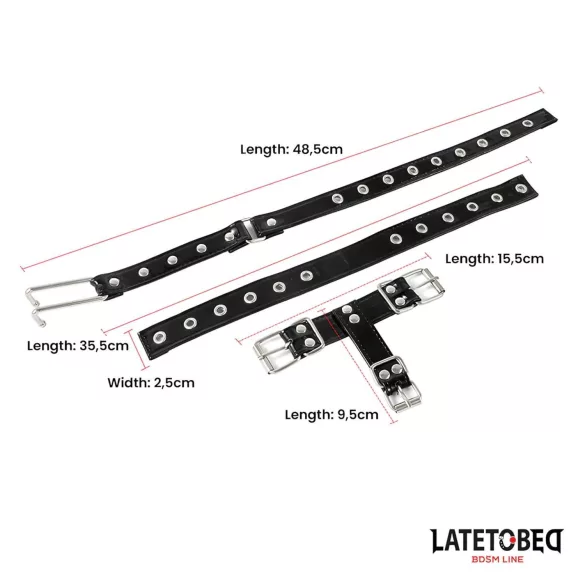 Latetobed - halsbånd med næsekrog - sort