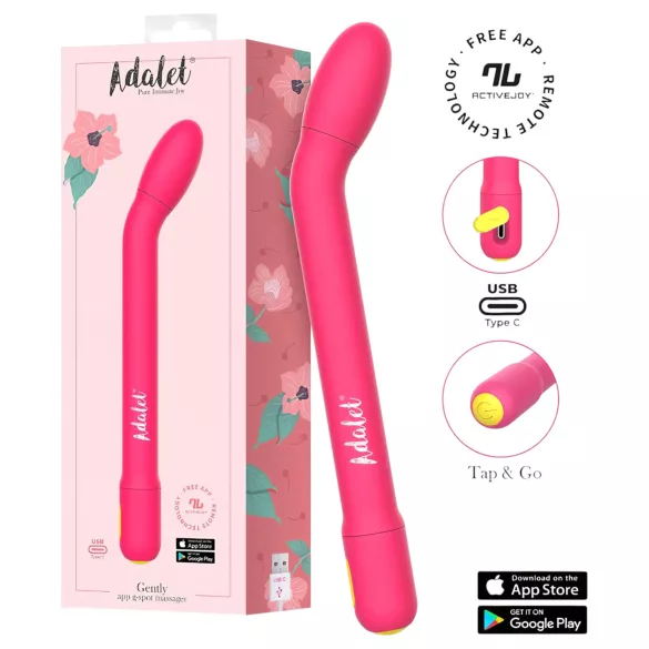 Adalet Gently - G-punkt og prostata vibrator - smart funktion - pink