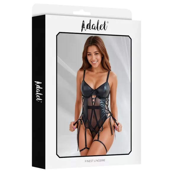 Adalet Tatiana - bodystocking - gennemsigtig skinnende - sort