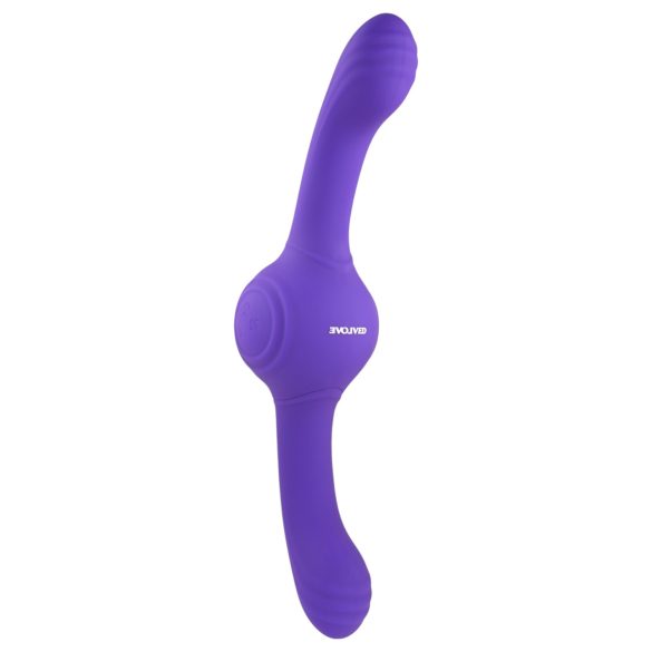 Evolved Vores Gyro-Vibe - genopladelig, vibrerende dobbeltdildo (lilla)