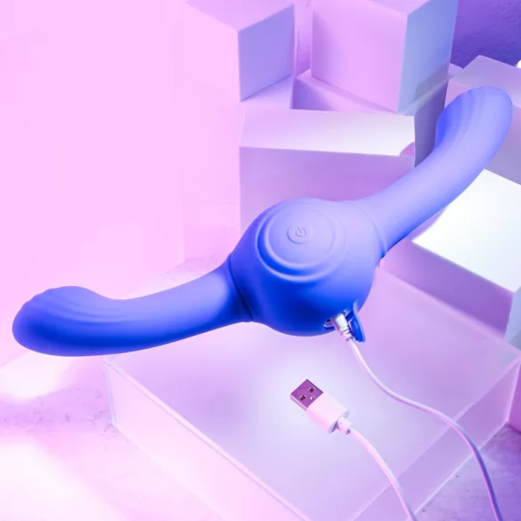 Evolved - dobbelt vibrator med vibration og rotation - genopladelig lilla