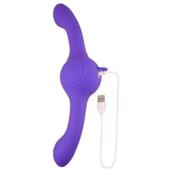 Evolved - dobbelt vibrator med vibration og rotation - genopladelig lilla