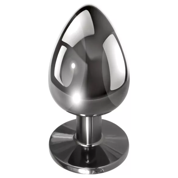 Evolved - analplug sæt - metal med sort sten - sølv