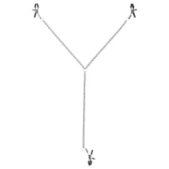 Sei Mio - brystvorte- og skamlæbecps - justerbar metal sort