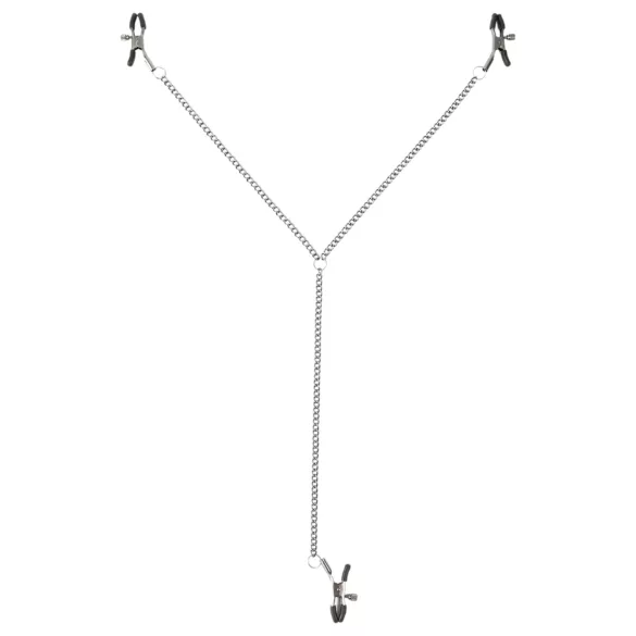 Sei Mio - brystvorte- og skamlæbecps - justerbar metal sort