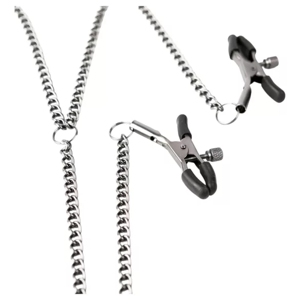 Sei Mio - brystvorte- og skamlæbecps - justerbar metal sort