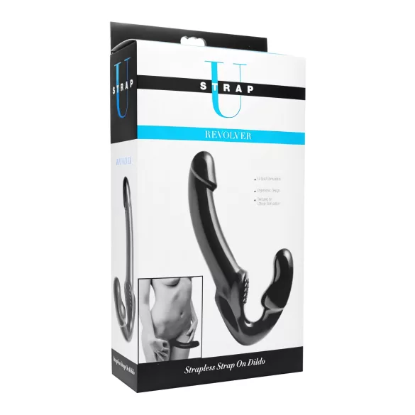 Strap U Revolver - strap-on dildo uden sele - sort