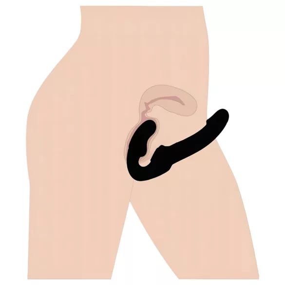 Strap U Revolver - strap-on dildo uden sele - sort