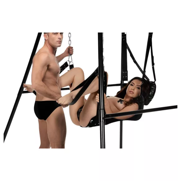 XR Brands - Sexgynge med stativ (sort)