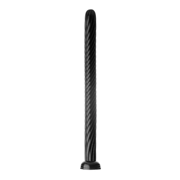 Hosed Spiral - analdildo med sugekop - sort - 19 cm