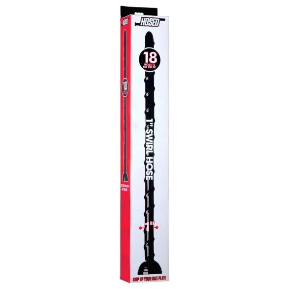 Hosed Swirl - analdildo - tynd bøjelig - sort - 18 cm