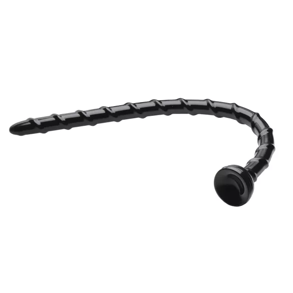 Hosed Swirl - analdildo - tynd bøjelig - sort - 18 cm
