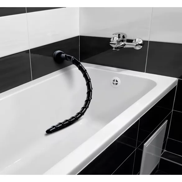 Hosed Swirl - analdildo - tynd bøjelig - sort - 18 cm