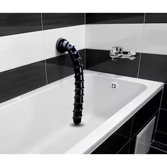 Hosed Swirl Tchick - analdildo - lang fleksibel - silikone/sort - 18 cm