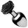 Booty Sparks Black Rose - aluminium anal plug (sølv-sort)