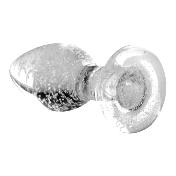 Booty Sparks Glow in the Dark L - glas buttplug (gennemsigtig)