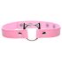 Master Series Kinky Kitty - halsbånd med kattehoved og ring (lyserød)