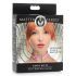 Master Series Kinky Kitty - halsbånd med kattehoved og ring (lyserød)