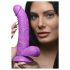XR Brands POP - sugekop-dildo med kugler - 19 cm (lilla)