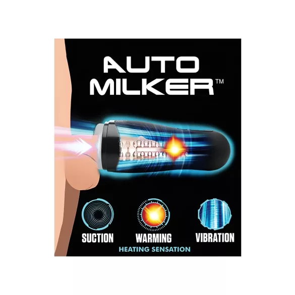 Lovebotz - automatisk masturbator med sug og vibration - vandtæt - sort