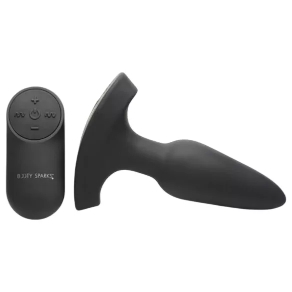 Booty Sparks Laser - anal vibrator med fjernbetjening - genopladelig sort
